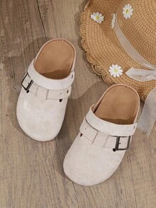 Girls/Kids Casual Retro Slip-On Flat Shoes, Fashionable For All Seasons - Beige - View 7