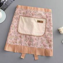 1 件帆布花卉手擦围裙，厨房家用烹饪防油防污围裙，烹饪围裙，配有可调节腰带和手擦设计，由透气面料制成，可爱的花卉围裙，适用于厨房和浴室，家居用品 - 彩色 - 查看 16