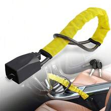 Seat Belt Lock Steering Wheel Lock Car Security Anti-Theft Device Yellow - Default - View 4