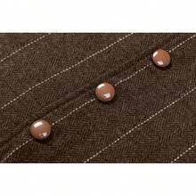 Men's Waistcoat Vests Western Herringbone Tweed Wool Blend Suit Vest Slim Fit Formal Dress Waistcoat Groomsman Vest For Wedding - 咖啡棕 - 查看 4