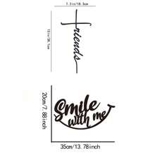 HELLOYOUNG Creative Iron Wall Art - Friends Cross - Black Metal Decor For Home Accents,Suitable For Modern Home Decor, Home Decoration, Room Decor, Bedroom Decor, Bathroom Decor, Waterproof, Rust Proof ,Wall Decor, Birthday Gift, Kitchen,Sturdy And Non Fading,Holiday Essentials