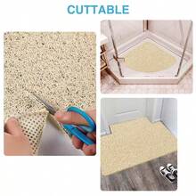 1pc Thicken Simple Solid Color Bathroom Mat With Rubber Backing For Shower Room Bathroom Toilet Rug With Hollow Circle Design, Room Decor - Beige - View 7