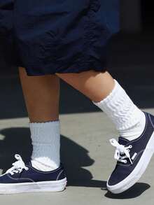 1/2/3/4 Pairs Crew Socks For Women Multipairs Cushioned Athletic Socks Retro Slouch Socks Mid Calf Rib Tube Socks - White - View 6