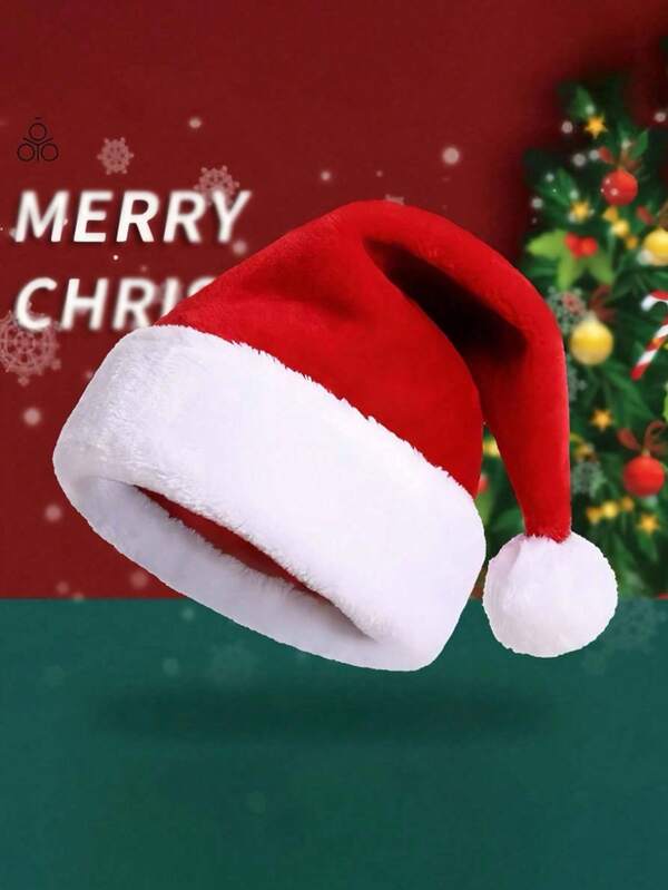 1pc Cute Santa Claus Hat With Pom Pom - Unisex Beanie - Soft, Warm And Festive Christmas Gift And Party Decoration