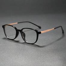 轻便大框蓝光阻隔方形透明镜片眼镜，简约时尚百搭无妆容休闲眼镜 - 無色 - 查看 11