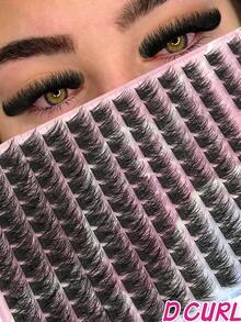 156 Pieces Of D Curly Fluffy Fan-Shaped False Eyelashes And 10-16mm Mixed-Length Super Voluminous 3D Effect DIY Makeup Faux Mink Material Natural Soft And Thick Suitable For Beginners And Professionals For Daily Life Parties Stages Nightlife Ideal Gift Essential False Eyelashes For Beginners Eyelash Clusters Single False Eyelashes False Eyelashes - D - Xem 2