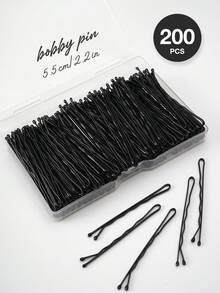 Bộ 200 kẹp tóc cong kèm hộp đựng, kẹp tóc dành cho nữ và bé gái, phù hợp với mọi loại tóc, thích hợp sử dụng hàng ngày và tạo kiểu tóc, kẹp tóc cài đầu, phụ kiện tóc cho nữ, mùa hè, kỳ nghỉ, du lịch. - Bộ 200 chiếc - Xem 13