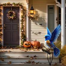 قطعة واحدة لوح ديكوري من الروبن مسطح 2D، للاستخدام الخارجي، مناسب لأواني الزهور والحدائق و الساحات الخارجية، الأعياد، وتزيين حديقة المنزل، لافتة ديكورية خارجية متينة، وتكون مسطحة على الأرض ، ملتقط شعار ضوء الشمس