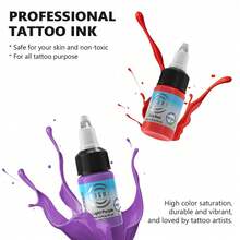 7 件 15 毫升优质纹身墨水，纹身墨水套装，持久人体艺术标准颜料，化妆礼物，纹身艺术家和初学者的最佳选择 - 彩色 - 查看 6