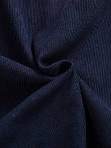 男士灯芯绒多色拼布面料舒适透气全扣撞色设计休闲时尚通勤街头时尚长袖衬衫，夏季新品 - 淺藍色 - 查看 5