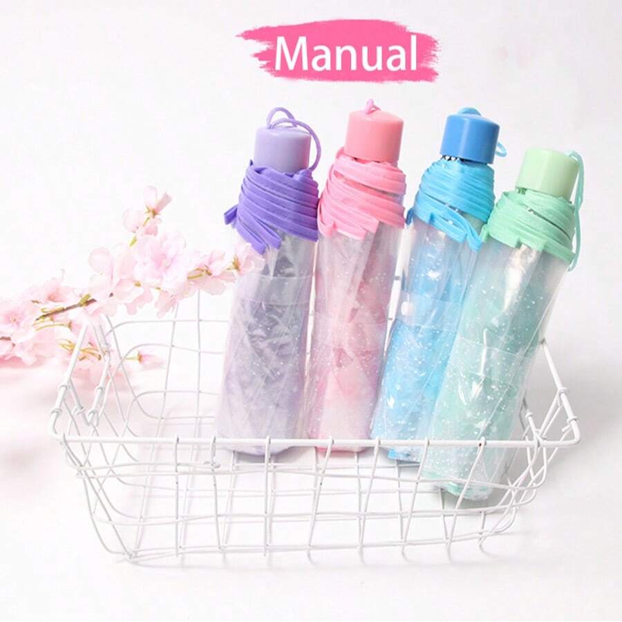 8 Ô Gấp Chống Gió Chống Mưa. Họa tiết hoa anh đào lãng mạn trên ô là điểm nhấn thời trang và là phụ kiện không thể thiếu cho nhiếp ảnh. Chất liệu PVC có độ trong suốt cao và góc nhìn rộng hơn, thích hợp để trang trí tiệc tùng và các hoạt động khác.