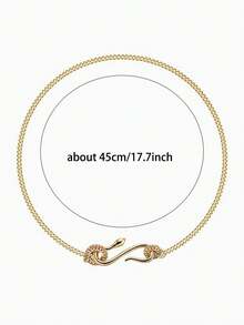 Snake Chain Necklace For Men, 18K Gold Plated Cuban Link Choker, Full Zirconia Inlay, Hip Hop Jewelry, Fashion Statement Collar Necklace - Gold - View 4