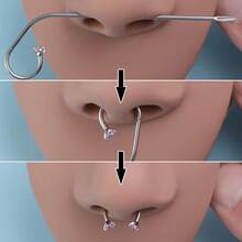 3pcs/Set 18G/16G/14G Hypoallergenic Stainless Steel External/Internal Thread Curved Barbell Tapered Body Piercing Jewelry Insertion Tool Kit, Suitable For Ear/Nose/Lip/Eyebrow/Navel/Tongue Piercing And Stretching