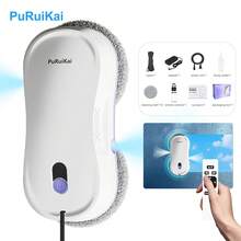 PuRuiKai Smart Window Cleaning Robot With Dual Water Spray,HCR-M8 Compact Dual-Spray Robot For Windows Cleaning | Puruikai Window Cleaner Robot - UK Plug(220-240V) - View 4