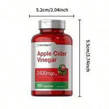 Apple Cider Vinegar Capsules - Non-GMO, Gluten Free Supplement (2400mg, 150 Count) - Healthcare, Edible, Dietary, Vitamin, Fitness 1PCS - 1件 - 查看 7