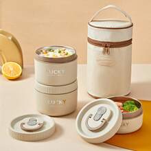 1/2/4pcs 400/600ml 304 Stainless Steel Thermal Insulated Lunch Box With Lid & Handle, Portable Microwaveable Bento Box, Sealed Leak Proof Fruit Salad Food Storage Container, Keep Food Warm Lunch Container, Dishwasher Allowable, Hot Water Heatable, Suitable For Student And Adult Use In Home, School, Office, Outdoor Camping, Picnic, Travel, Back To School - Multicolor - View 2