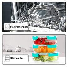 Glass Meal Prep Containers 22OZ - 10 Pack Airtight Food Storage -Lunch Containers For Microwave, Freezer, Dishwasher - Leakproof Lids - 如圖/L - 查看 4