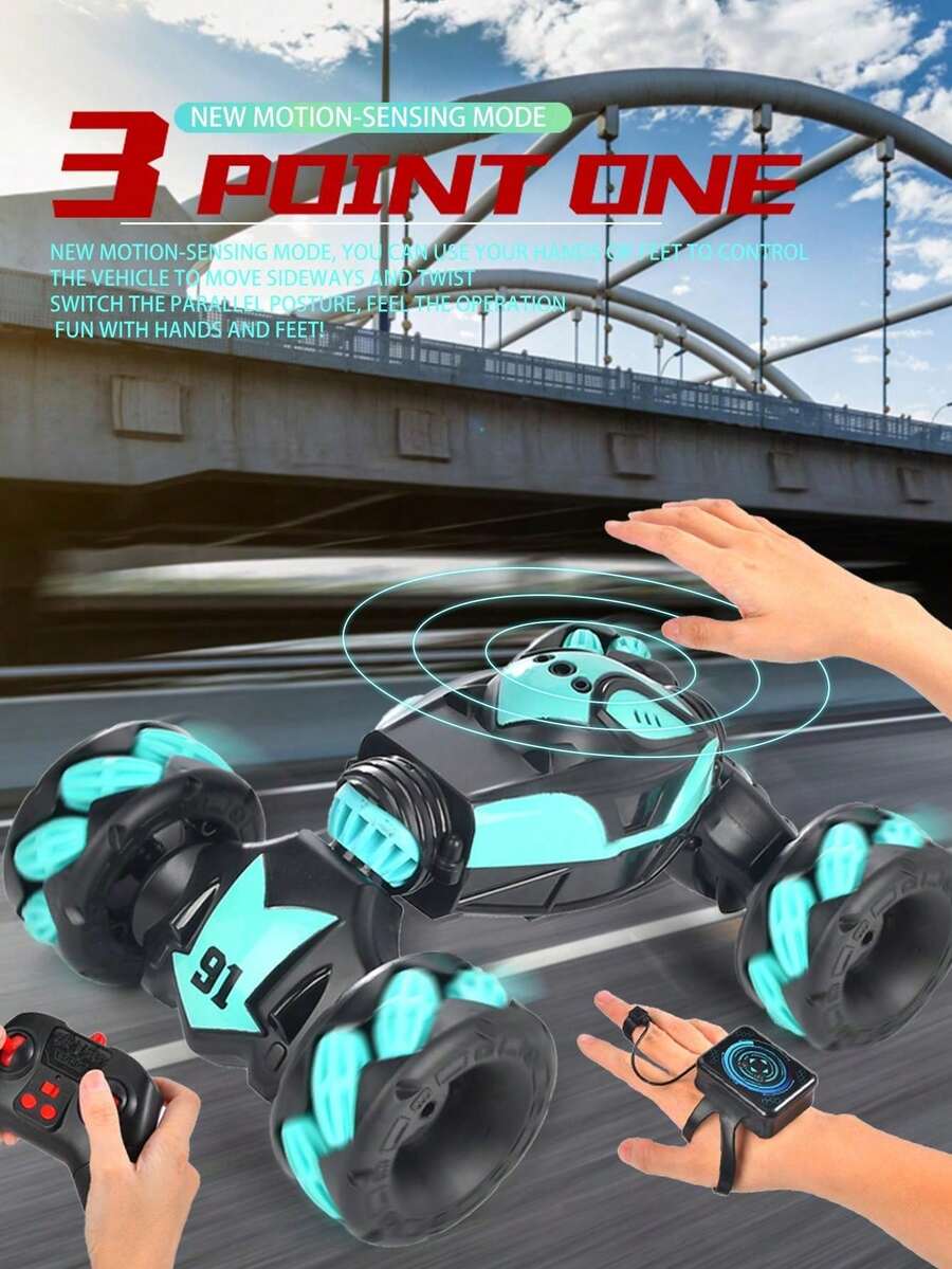 Control remoto de coche transformador con sensor de gestos 3 en 1 - Reloj + Control de movimiento + Control remoto, Coche de drift, Juguete interactivo para exteriores, Regalo creativo para niños, Sorpresa de cumpleaños para niños