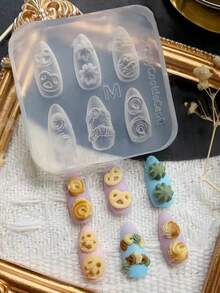 1pc Creative Transparent Silicone Nail Art Mold Kit With Cream Edges, Sequins, Hearts, Stars Design,Nail Supplies,Nail Tools,Nail Art Tools,Back To School,Nails,Nail Tools For Press On Nails - Clear - View 9