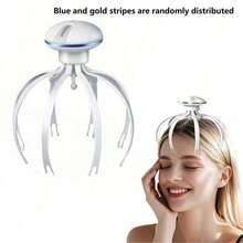 3-Stufen Elektrischer Kopfhautmassagegerät, Kabelloser tragbarer Kopfhaut-Kratzer, Kopfmassagegerät, geeignet für Büro, Zuhause, Spa, tolles Geschenk für Feiertage und Geburtstage, Akkukapazität 500mAh