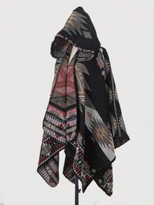 1pc Men's Fashionable Striped Rhombus Pattern Shawl