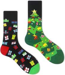 Men's Funny Novelty Crazy Pattern Dress Socks For Gifts - Red/Green/Black/Multicolor Christmas-5m - View 4