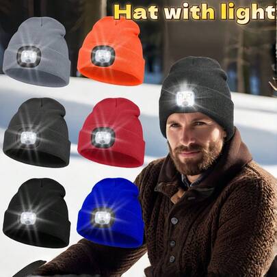 Casquette avec éclairage LED à trois niveaux de gradation et chargement USB pour la pêche de nuit et le cyclisme en extérieur. Éclairage mains libres avec luminosité réglable et ajustement élastique