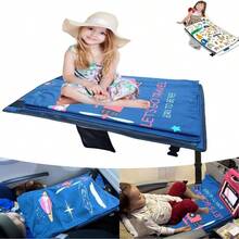 - Cama de avin para nios pequeos, extensor de asiento de avin para nios, cama de viaje porttil para nios, esencial de viaje para nios, cuna plegable para nios azul marino - 02 - Azul - Ver 2