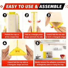 6 Insect Repellent Adhesive Devices With Adhesive Glue For Catching Flies, Mosquitoes, Fleas - Indoor Use, Garage, Barn, Room, Indoor, Pest Control, No Electricity Required - 黃色 - 查看 4