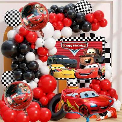 New Cars Theme Party Balloon Set, Cool Racing Car Birthday Party Balloon DIY Arch Balloon Chain Set