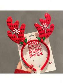 Cute Christmas Girl Headband, Santa Claus Bell Hair Clip, Adorable Holiday Headpiece Gift, Party Accessory - Red - View 5