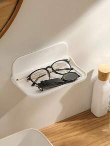 1 Stück faltbares wandmontiertes Kunststoff Schweberegal, ohne Bohren erforderlich, Handtuch- & Kleideraufbewahrung für Badezimmer, geeignet für Zuhause, Wohnzimmer, Büro Dekoration