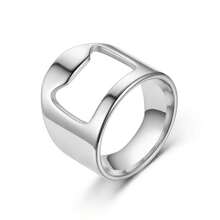 1/6pcs Stainless Steel Bottle Opener Ring, Titanium Steel Finger Ring Bottle Opener, Cool Bar Kitchen Accessories, Stainless Steel Ring Jewelry - Multicolor - View 28