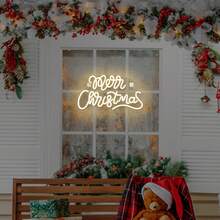 Insegna al neon di Buon Natale, Insegna al neon di Buon Natale con corno di alce Insegna a LED di Natale per feste di Natale Bar Casa Negozio Decorazione Regali di insegne al neon di Natale