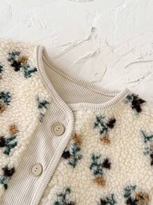 女婴碎花印花加厚保暖内衬外套，冬季