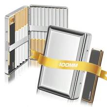 XL773 Cigarette Case With Lighter For 100's King Size Smell Proof Vintage Metal 100mm Cigarette Holder Case For Men Women - XL773 - 查看 2