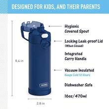 FUNTAINER 16 Ounce Stainless Steel Vacuum Insulated Bottle With Wide Spout Lid Navy - Navy - View 2