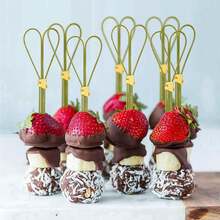 10-100pcs Bamboo Skewers, Fruit Picks, Candy Sticks. Appetizers, Cakes, Desserts, Suitable For Birthday, Wedding, Family, Restaurant, Party, Bar, Picnic, Graduation. Tableware Accessories, Christmas - Multicolor - View 7