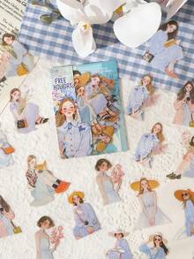 30pcs/Pack Daily Life Theme Stickers, Creative Aesthetic Sticker Decals, DIY Decorative Scrapbooking Craft Materials, Holiday Gifts, Personalized Scrapbook School Supplies