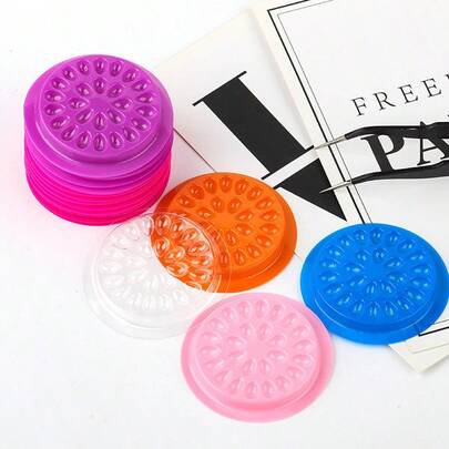 10 sztuk różowych podkładek do przedłużania rzęs, plastikowe narzędzia do przedłużania rzęs w kształcie kwiatka, jednorazowe podkładki z klejem, łatwe w użyciu, odpowiednie dla początkujących