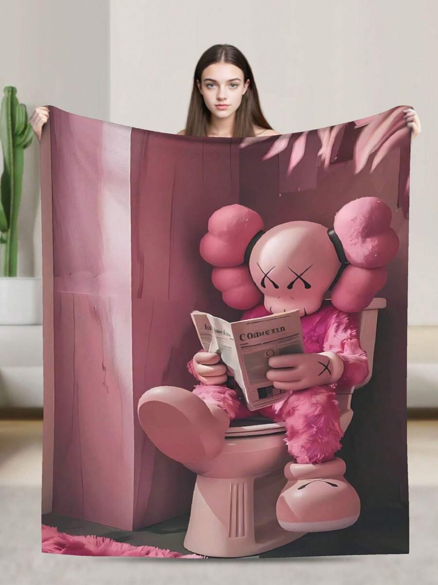 Kawss Kawaii Kaw  Blanket Flannel Blanket, Super Comfortable Winter Warm Blanket Summer Air Conditioning Blanket, Soft And Light Bed Sofa Decoration, Not Easy To Shed, Machine Washable - Black - View 1