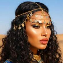 Sequin Gold Head Chain Jewelry Snake Egyptian Headpiece Festival Costume Headband Hair Accessories For Women