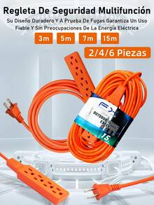 EXTENSION MULTICONTACTO REGLETA 4 ENCHUFES - Tipo de Enchufe A USA (110-127V) - Ver 2