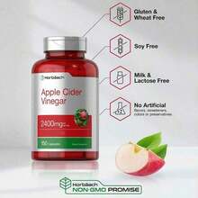 Apple Cider Vinegar Capsules - Non-GMO, Gluten Free Supplement (2400mg, 150 Count) - Healthcare, Edible, Dietary, Vitamin, Fitness 1PCS - 2 chiếc - Xem 3