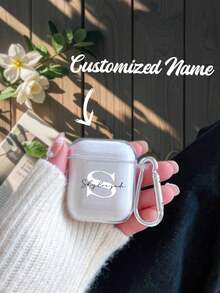 1 pezzo Accessorio gancio per auricolari personalizzato con nome, compatibile con Apple 1/2, Pro, 3, 4, personalizzato, unico, idea regalo ideale per lui, lei, fidanzato, fidanzata, famiglia, amici, nonni, amanti degli animali domestici per anniversari, compleanni, lauree, matrimoni, balli, festa della mamma, festa del papà