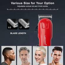 LARGNER LARGNER 4 In1 RED Hair Cutting Grooming Kit Professional Hair Clippers And Shaver Set Cordless Beard Trimming For Men, Rechargeable Barber Clippers Set Men Electric Foil Shaver Suitable For Christmas Gift,Halloween New Year's Christmas Gifts
