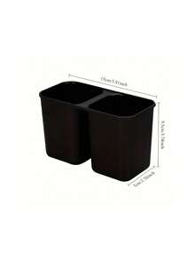 双杯式餐具收纳架 - 紧凑型厨房用具沥水架，采用耐用塑料材质，适用于餐桌、台面或橱柜 - 易于清洁的筷子、叉子、勺子、刀子、铲子等餐具沥水架 - 现代厨房收纳方案，厨房整理收纳，台面收纳，时尚厨具，易清洁材质，餐具架，家庭厨师，简约厨具，结构坚固，适合小户型厨房