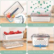 5 Pcs Fruit Storage Containers Fridge With Removable Colander And Handle Lid, Refrigerator Organizers And Storage, Airtight Container To Keep Berry Fruit And Vegetable Longer Dishwasher - 5 - Xem 6