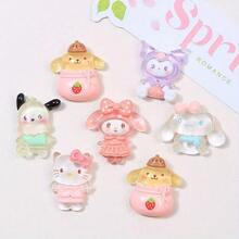 50pcs Sanrio Cartoon Tsukineko Family Series, Hello Kitty, Kuromi, My Melody, Pompompurin And Cinnamoroll Cute Mini Character Pendant Set, Suitable For Resin DIY, Jewelry Making Accessories, From Famous Brand, Ideal For Decoration And Holiday Gifts, Handmade Crafts, Phone Charms, Funny Design, Adorable Charm, Lightweight Material, High-Quality Decorative Accessories, Mini Figurines, Decorative Charm, Craft Hobby, Jewelry Makers, Valentine's Day Small Gift