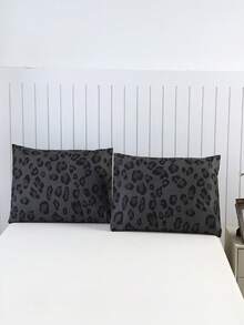 3pcs Spotted Leopard Print Bedding Set, Includes 1 Duvet Cover And 2 Pillowcases, Soft And Breathable, Suitable For Bedroom, Guest Room, Rental, Hotel, Motel (No Filler) - Black Leopard Print - View 12